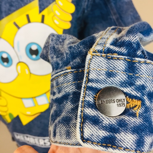 NEW Members Only Spongebob Denim Trucker Jacket M - Picture 8 of 10
